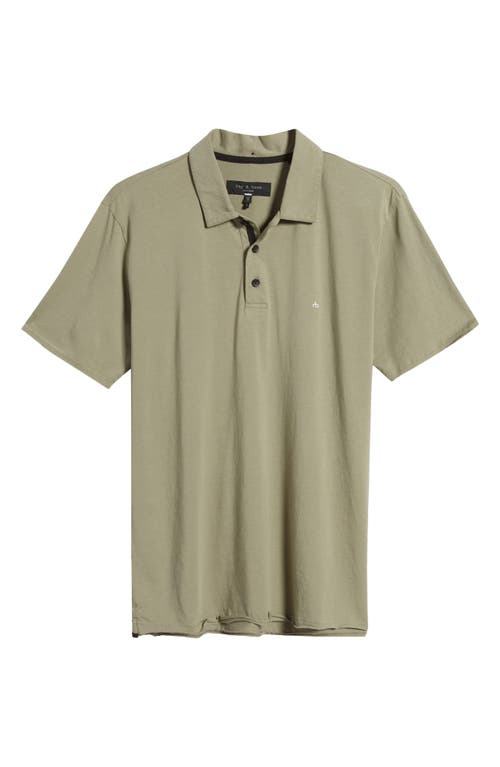 Shop Rag & Bone Principal Jersey Organic Cotton Polo In Vetiver