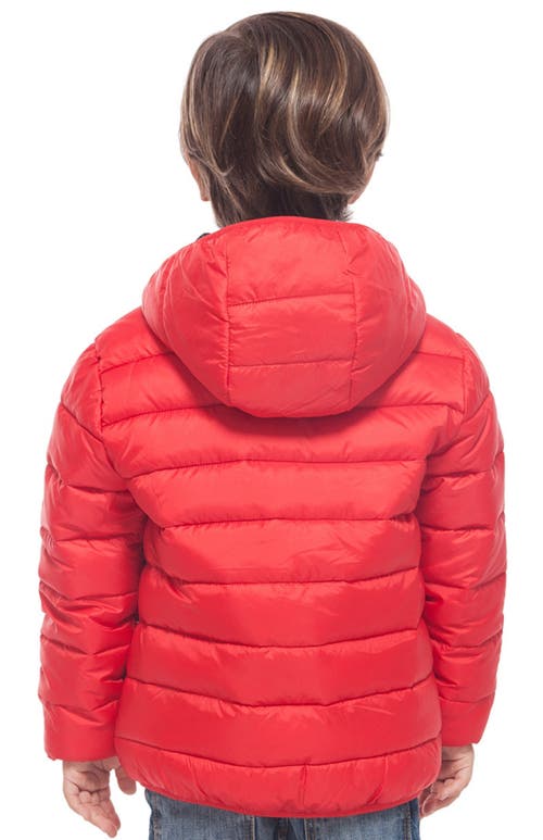 Shop Rokka&rolla Kids' Reversible Lightweight Puffer Jacket In Red/very Black