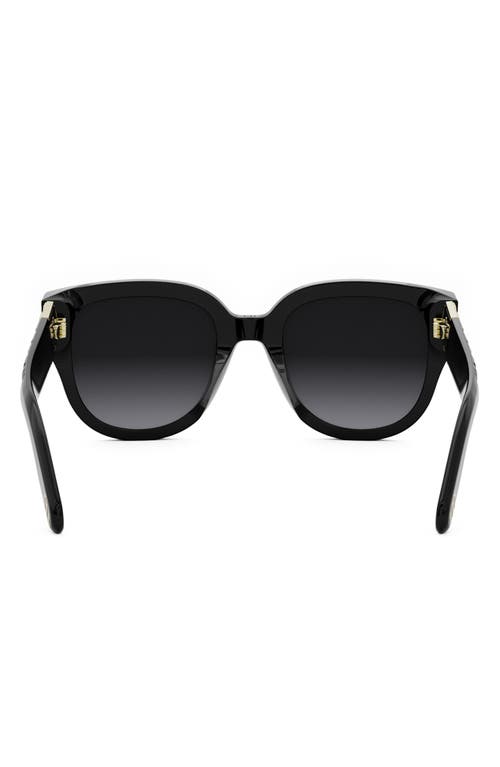 Shop Dior Lady 95.22 R3i 64mm Oversize Round Sunglasses In Shiny Black/gradient Smoke