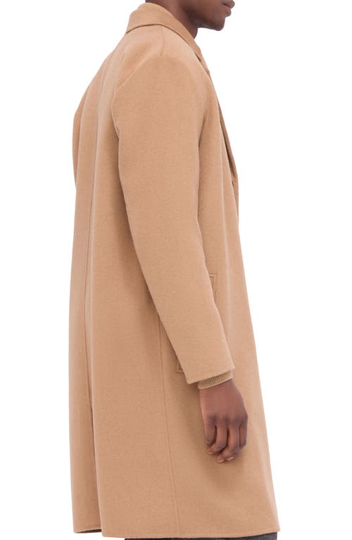 Shop Bugatchi Wool Blend Coat In Caramel