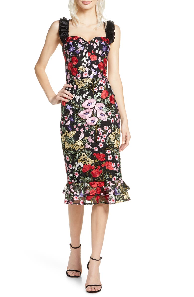 Bronx and Banco Alicia Floral Midi Dress | Nordstrom