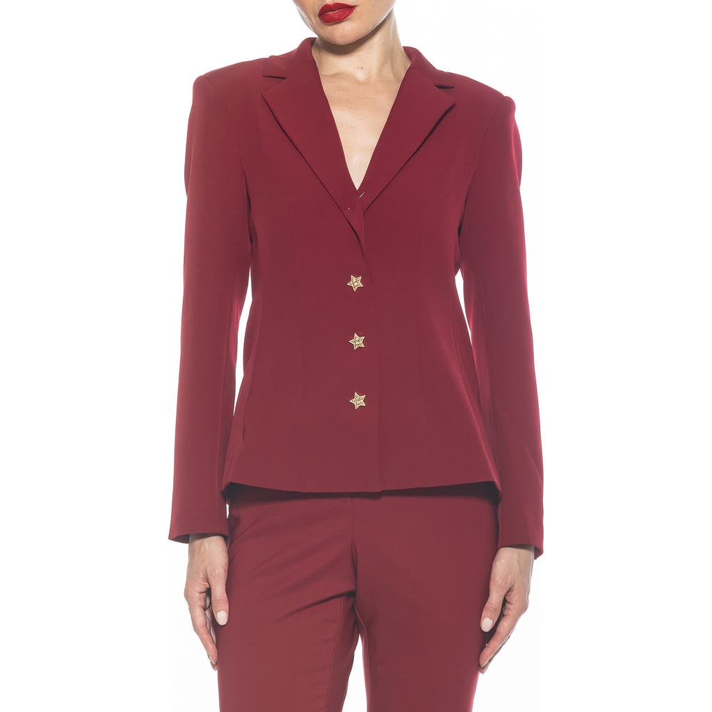 Alexia Admor Gwen Jacket Star Button Blazer In Red