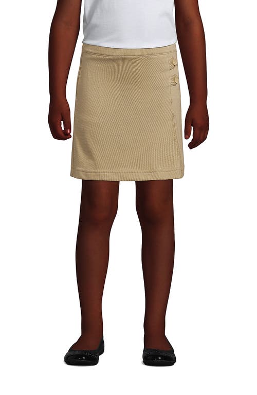 Shop Lands' End Girls Knit Skort In Khaki