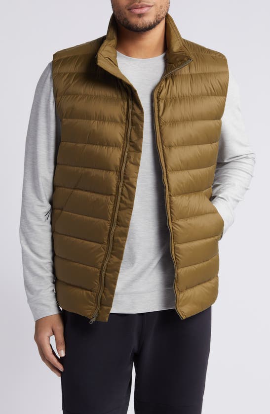 Reigning Champ Water Repellent 750 Fill Power Down Vest In Olive