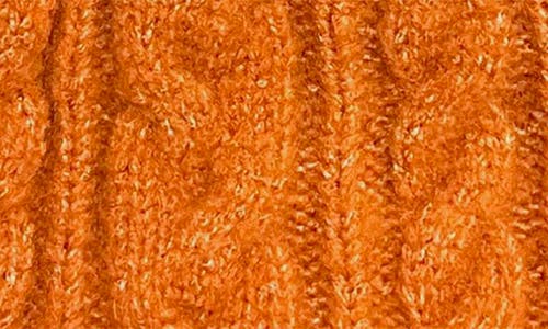 Marcus Adler Faux Fur Pom Cable Knit Beanie In Rust