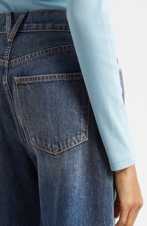 Veronica Beard Taylor Raw Hem High Waist Ankle Wide Leg Jeans In Equinox Blue