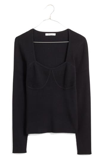 Shop Madewell Wide Rib Top In True Black