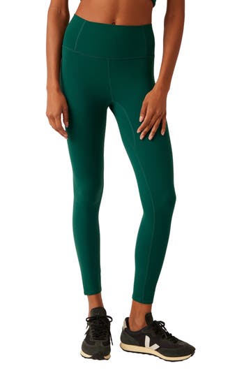 Free People Never Better High Waisted Leggings In Emerald In Emerald Green