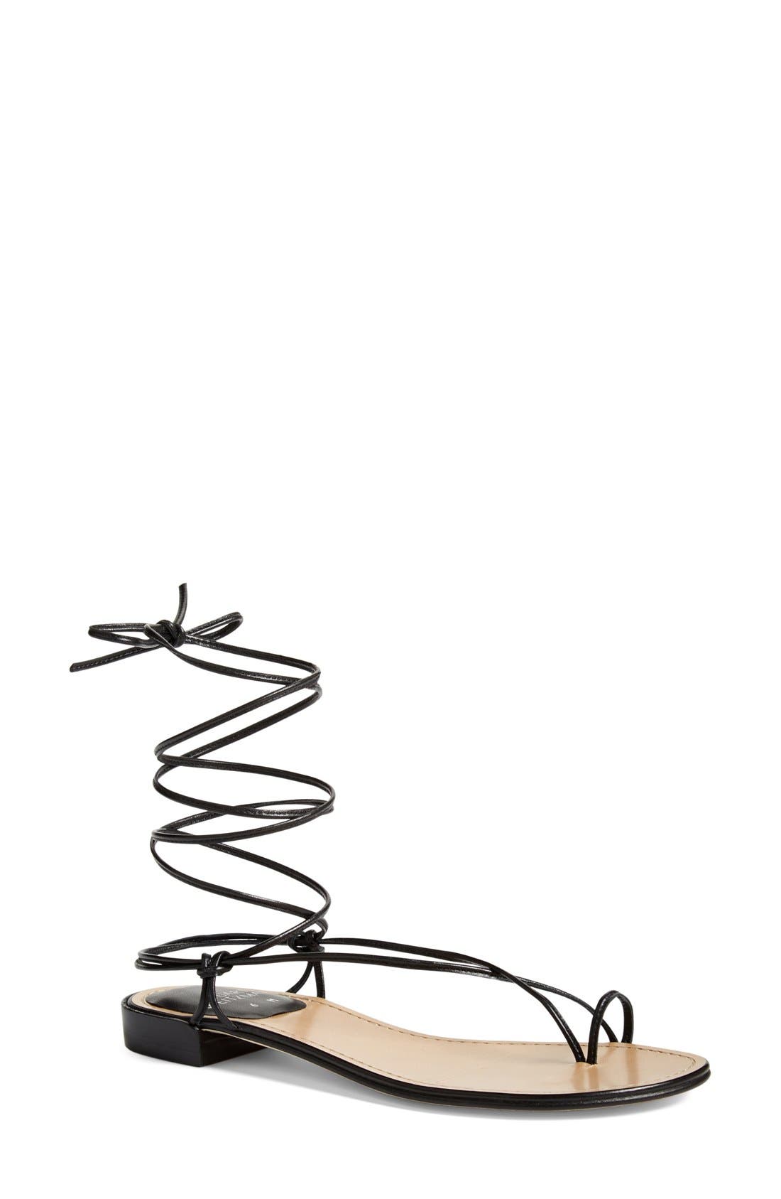 stuart weitzman lace up sandals
