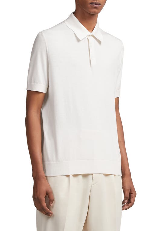ZEGNA Baby Island Cotton & Cashmere Polo in White at Nordstrom, Size 40 Us