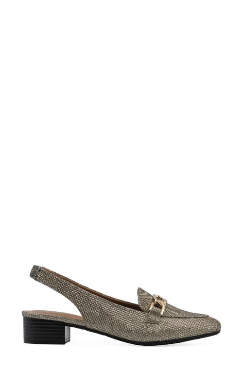 White Mountain Footwear Boreal Slingback Mule In Gold Glitter Fabric