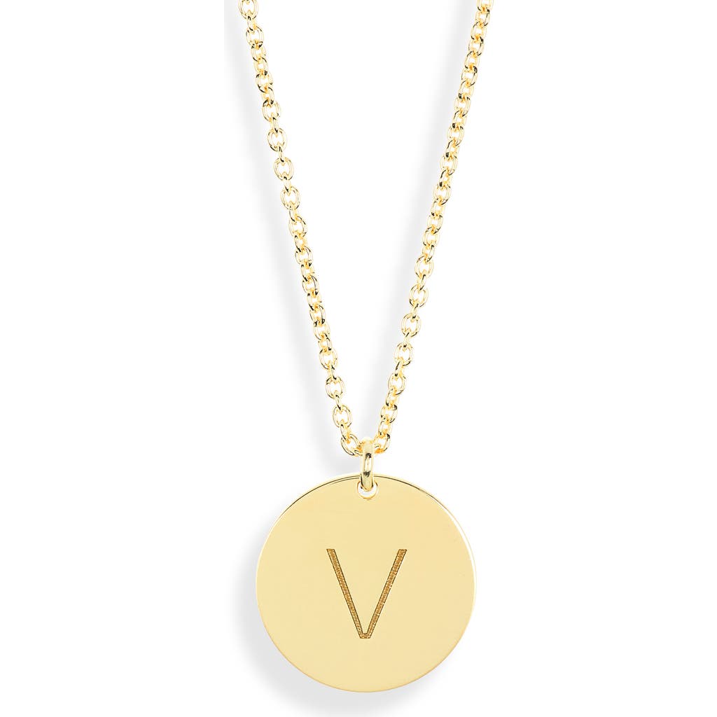 Meshmerise Initial Disc Pendant Necklace In Yellow-v