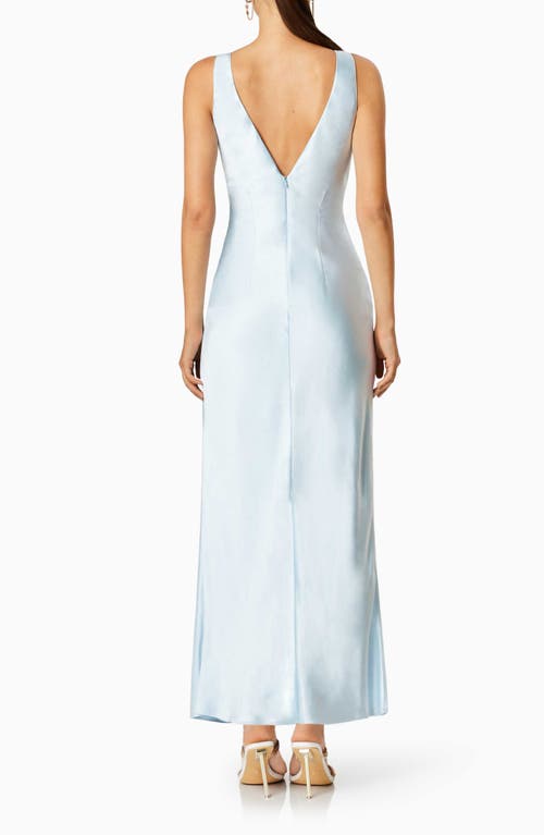 Shop Elliatt Rendevous Sleeveless Satin Gown In Lightblue