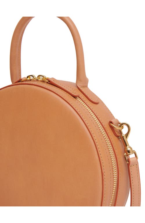 Shop Mansur Gavriel Circle Leather Crossbody Bag In Cammello