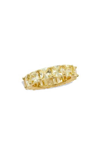 Savvy Cie Jewels Canary Cz Eternity Band Ring In Yellow