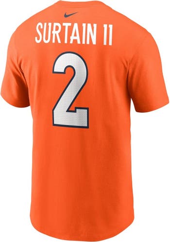 Nike Men's Nike Pat Surtain II Orange Denver Broncos Player Name & Number T- Shirt