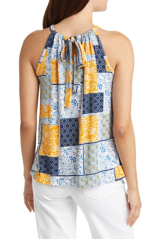 Shop Loveappella Print Tank In Navy/sunflower