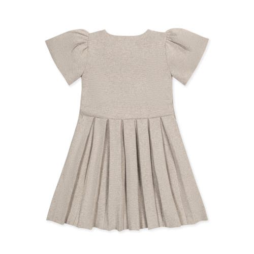 Hope & Henry Baby Girls' Organic Pleated Sweater Dress, Infant In Light Taupe Heather