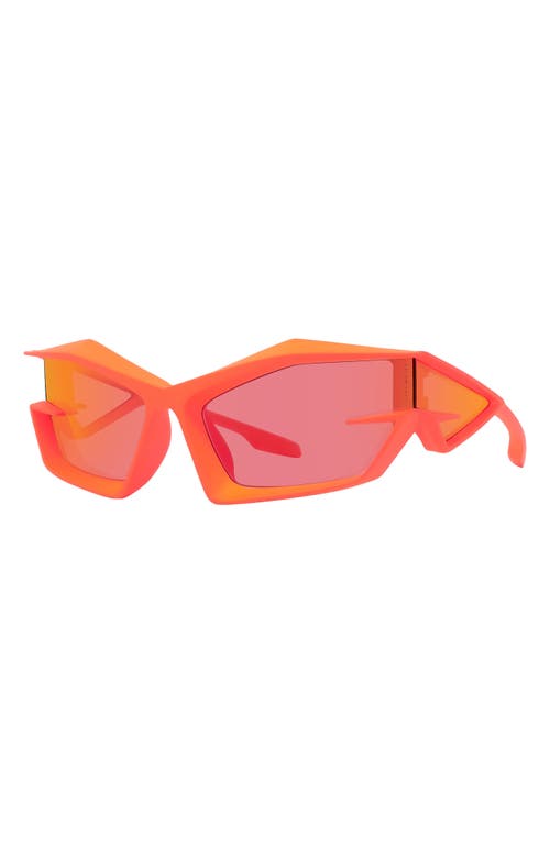 Shop Givenchy Giv Cut 69mm Oversize Geometric Sunglasses In Matte Orange/smoke Mirror