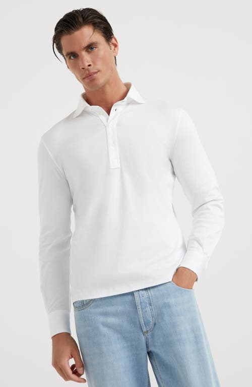 Shop Brunello Cucinelli Jersey Polo Shirt In White