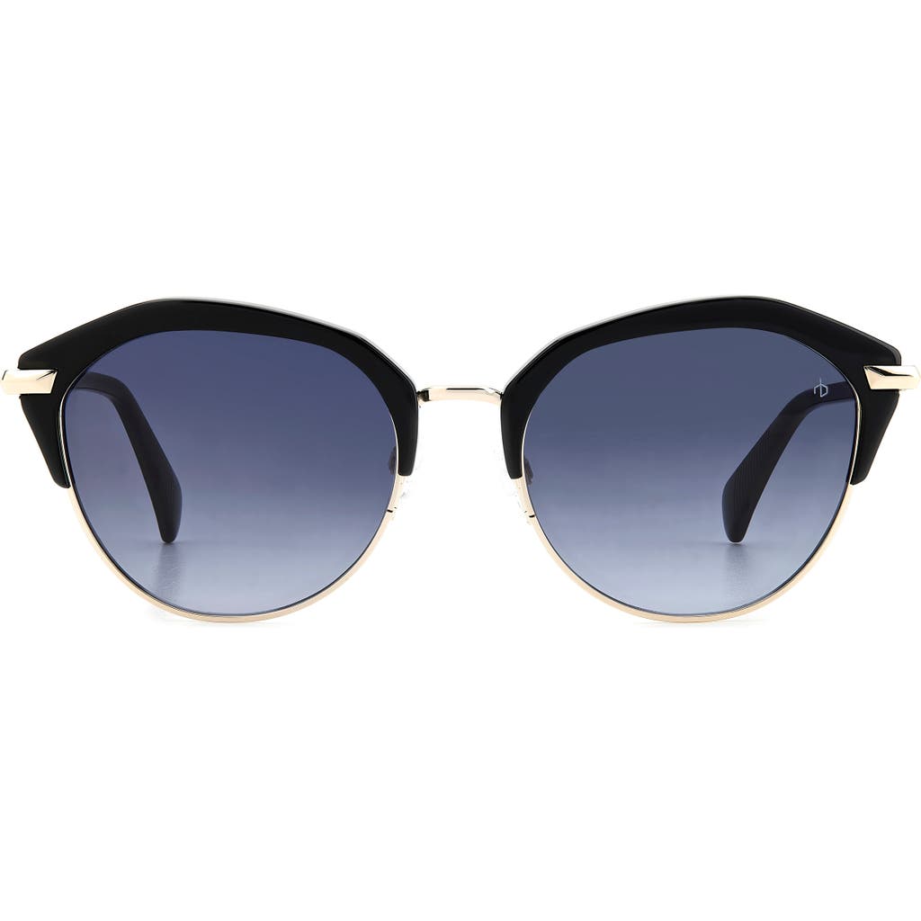 Rag & Bone 55mm Gradient Round Sunglasses In Blue