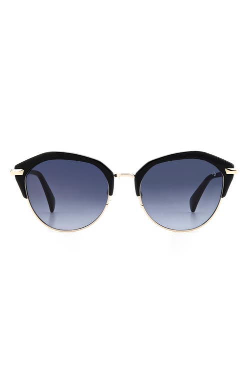 rag & bone 55mm Gradient Round Sunglasses in Black/Grey Shaded at Nordstrom