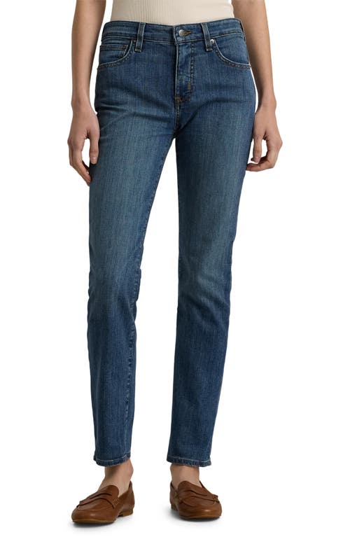 Lauren Ralph Mid Rise Straight Leg Jeans Ocean Blue Wash Denim at Nordstrom, X