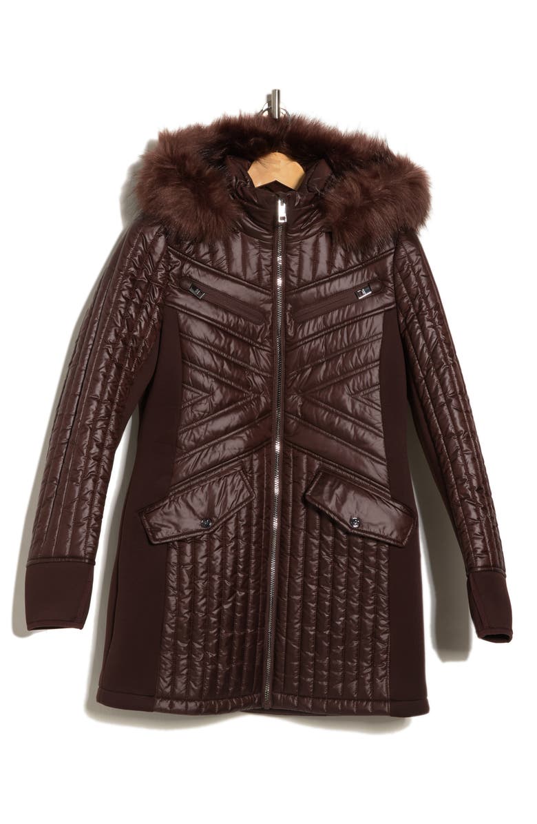 Michael Kors Water-Resistant Faux Fur Trim Hooded Quilted Jacket |  Nordstromrack