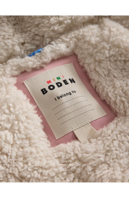 Shop Mini Boden Kids' Authentic Waterproof Faux Fur Trim Parka In Vintage Pink