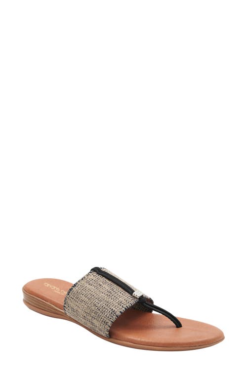 Andre Assous André Assous Nice Featherweights™ Slide Sandal In Black/beige Linen
