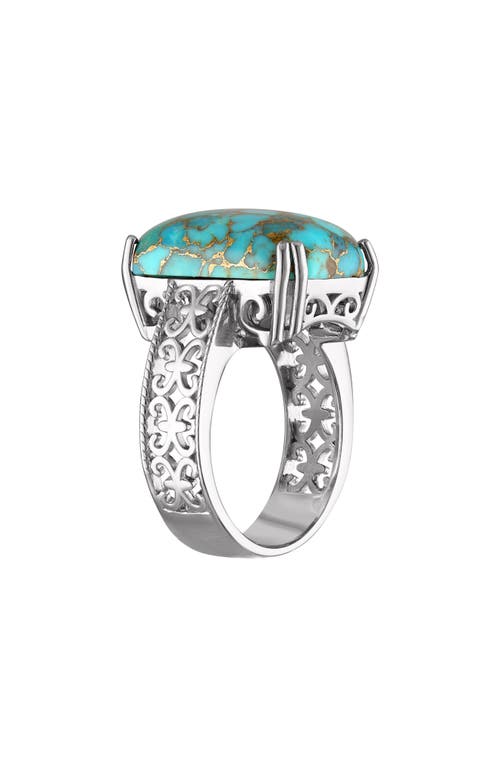 Fzn Sterling Silver Turquoise Ring In Blue