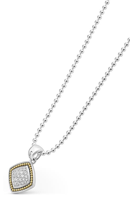 Shop Lagos Rittenhouse Diamond Pavé Pendant Necklace In Silver