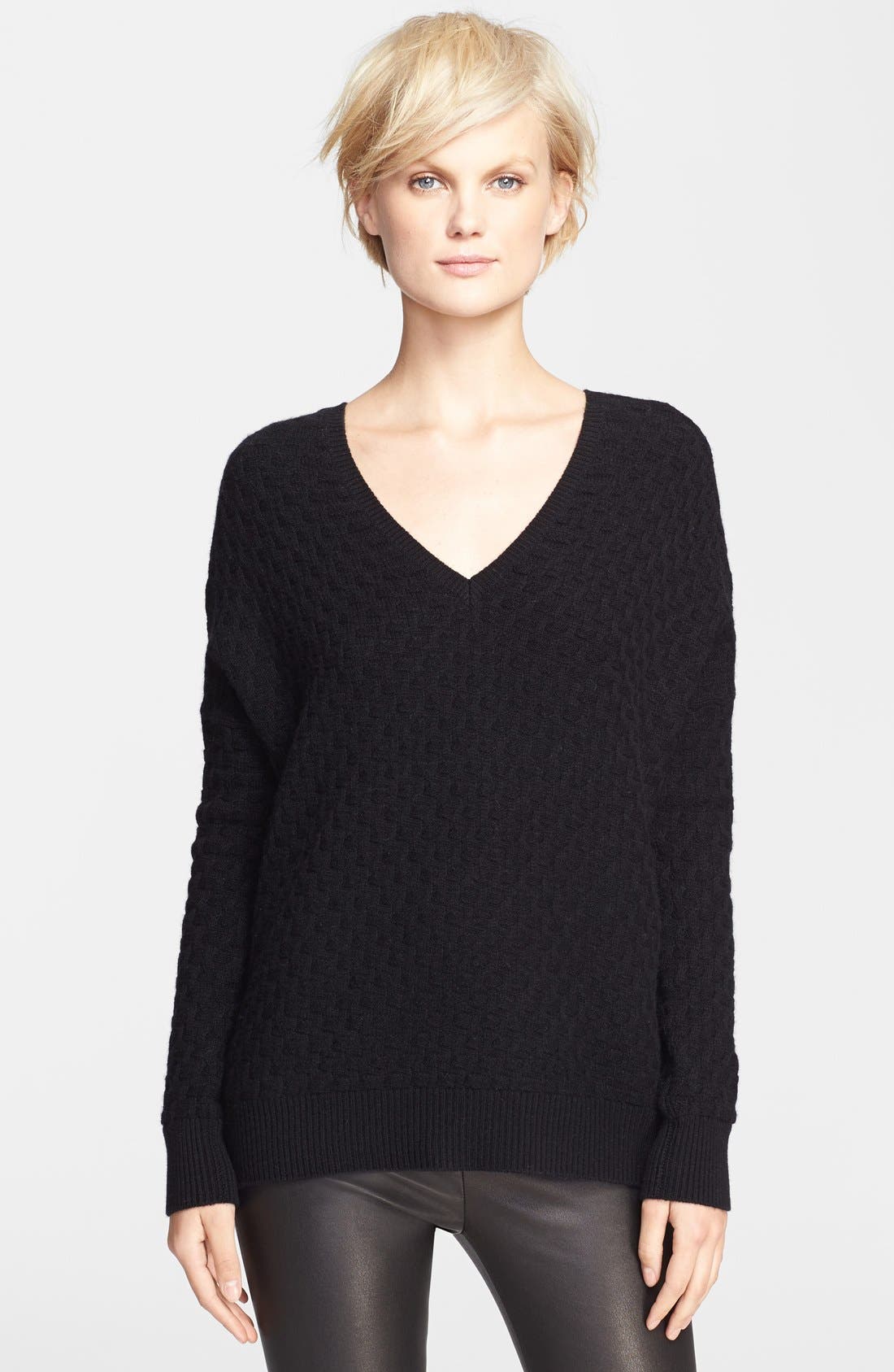 Vince Brick Texture Double V-Neck Sweater | Nordstrom