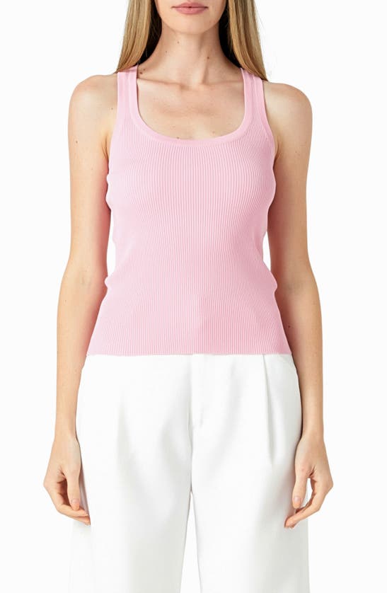 Shop Endless Rose Ribbed Sweater Tank Top In Rose Pink