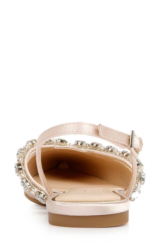 Jewel Badgley Mischka Camden Pointed Toe Slingback Flat In Champagne