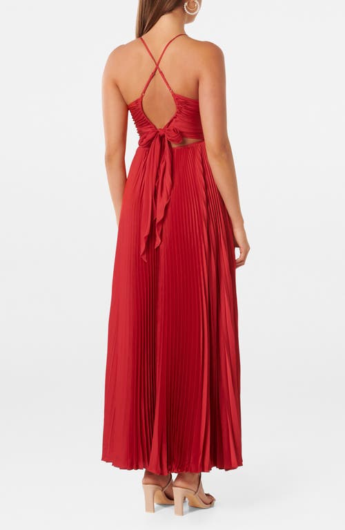 Shop Ever New Geri Pleated Tie Back Maxi Dress In Red