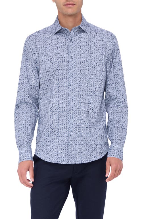 Bugatchi James Ooohcotton® Medallion Print Button-up Shirt In Navy