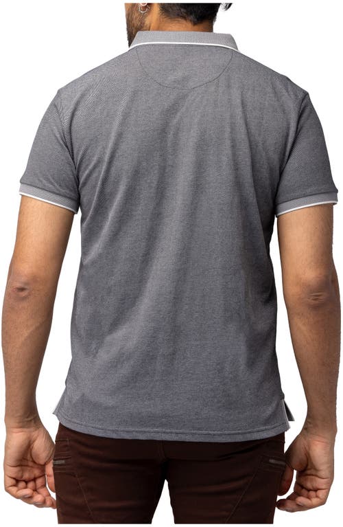 X-ray Men's Short Sleeve Pieced Pique Tipped Polo In Grey