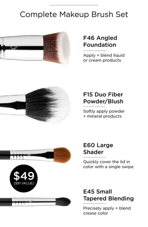 SIGMA BEAUTY SIGMA BEAUTY COMPLETE MAKEUP BRUSH SET $91 VALUE 