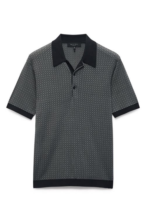 Shop Rag & Bone Tyson Print Polo In Black Kane