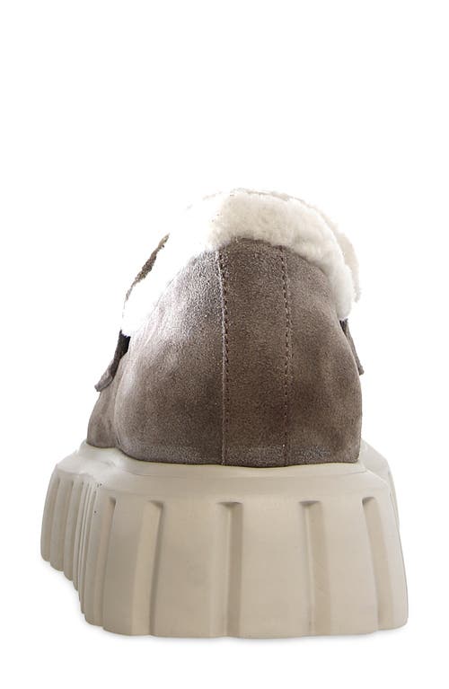 Voile Blanche Grenelle Wool Trim Platform Loafer In Grey