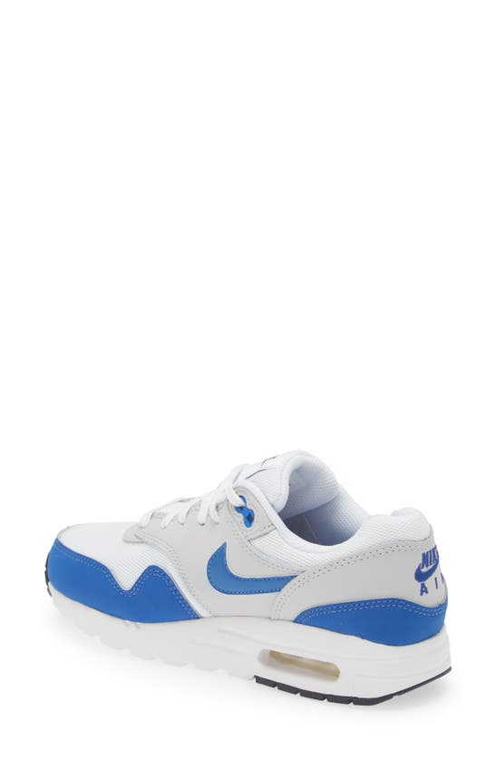 Shop Nike Kids' Air Max 1 Sneaker In White/ Royal/ Grey/ Black