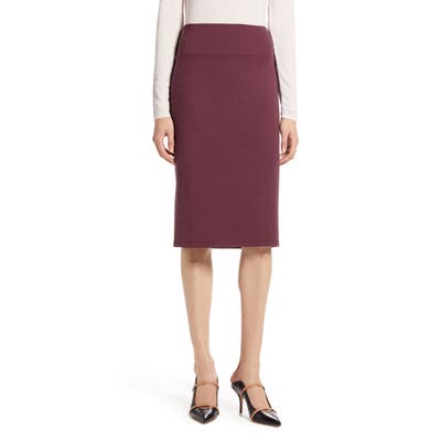 Halogen Ponte Pencil Skirt, Burgundy