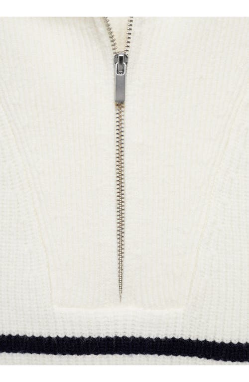 Mango Rizon Sweater Vest In Ivory/navy Stripe