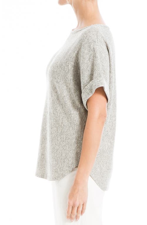 Max Studio Short Sleeve Ribbed T-shirt In Oat/blk