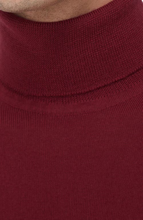 Shop Bugatchi Sawyer Merino Wool Turtleneck Sweater In Burgundy