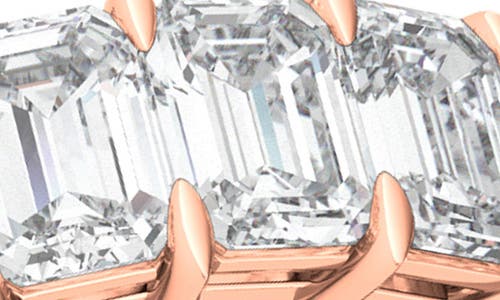 Hautecarat Emerald Cut Lab Created Diamond Eternity Band In Rose Gold