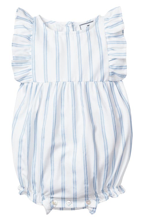 Petite Plume Stripe Ruffle Romper White at Nordstrom,