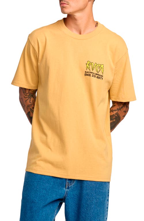 RVCA Electrical Services Cotton Graphic T-Shirt in Antelope 