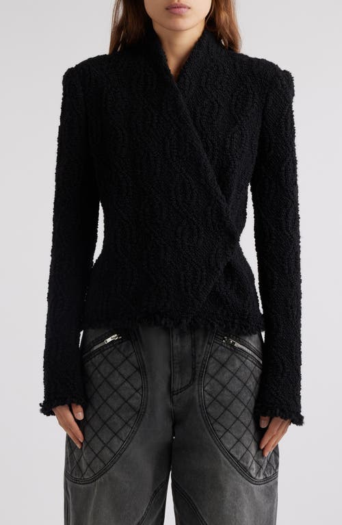 Isabel Marant Loyana Wool Blend Bouclé Sweater Jacket In Black